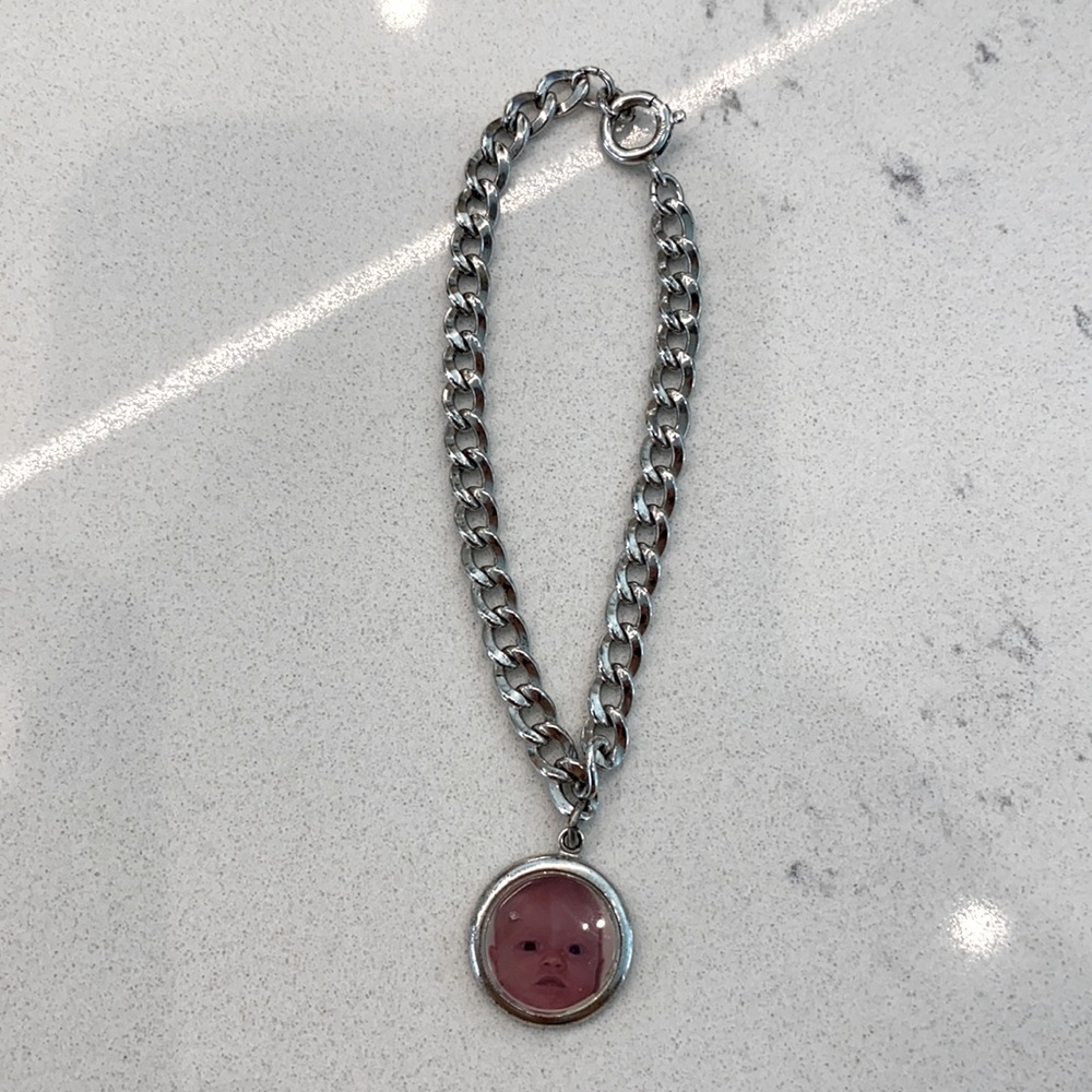 Sterling bracelet with photo charm 7”